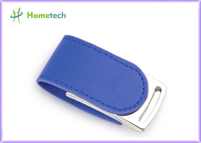 세륨 선전용 제품을 위한 파란 Eco 가죽 USB 플래시 디스크 4GB
